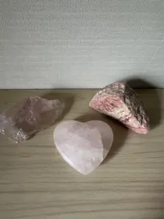 ローズクォーツ ハート型 原石 セット