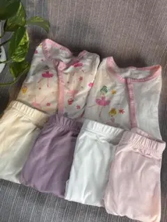 新生児 女の子 6点セット 0〜1ヶ月 ロンパース2枚 ズボン4枚