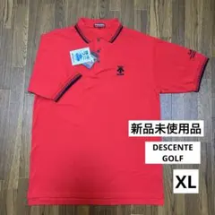 【新品タグ付】DESCENTE GOLF ポロシャツ　レッド　XLサイズ