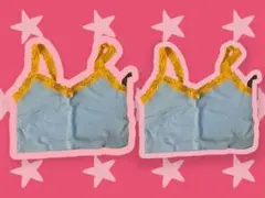 水色リブ編みキャミソール