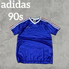 90s adidas ゲームシャツ ユニフォーム ブルー y2k 万国旗 常田のサムネイル