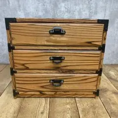 昭和レトロ 桐材 高級箪笥 衣裳箱 木製 3段チェスト 収納ケース