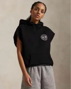 ラルフローレン♡ロゴプリント ノースリーブ パーカー　ピンクポニー