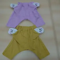 シナぷしゅ×GU サルエルパンツ 90 イエロー パープル