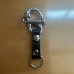 希少 マルジェラ カラビナ キーリング フック 鍵 レザー ブラウン 11
