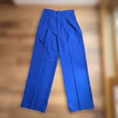 GU カラー スラックス　ブルー　丈長め