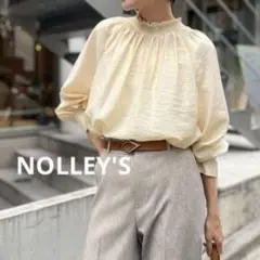 新品　NOLLEY’S ハイネック シャーリングブラウス 2way トップス