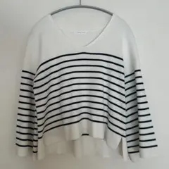 LOWRYS FARM Vネック 長袖ニットセーター