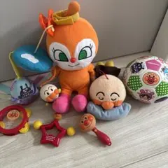 アンパンマン ドキンちゃん　ぬいぐるみ　ボール　ベビーカーセット