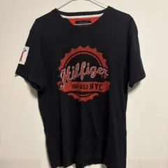 TOMMY HILFIGER Tシャツ 半袖 ロゴプリント 夏 ブラック L