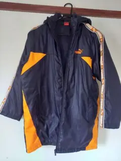 PUMA フード付き中綿コート ネイビー/オレンジ