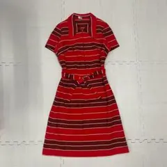 00′s vintage 赤 ストライプ 半袖 ワンピース　アーカイブ
