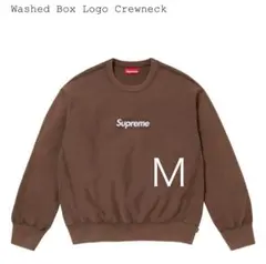Supreme Washed Box Logo Crewneck Brown