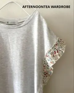 美品！アフタヌーンティー カットソー 袖 花柄 フリルのサムネイル