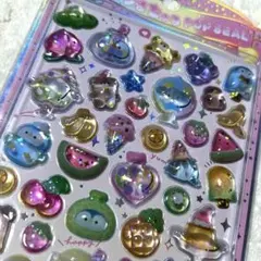 【正規品】クーリア　うるちゅるポップシール　フルーツ　動物　くま　ペンギン