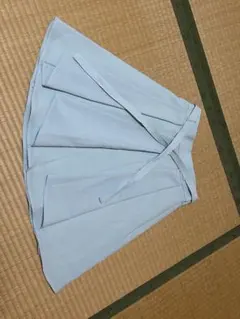 水色フレアスカート ウエストリボン付き