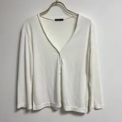 ✨良品✨ シーディーエスベーシック【Ｌ】カーディガン 長袖 ホワイト 無地のサムネイル