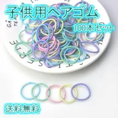 ヘアゴム キッズ まとめ売りパステルカラー 100本 小学生 リング 2.5㎝
