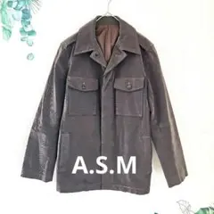 【A.S.M】ダークブラウン 　尾翼ボタンジャケット　 48