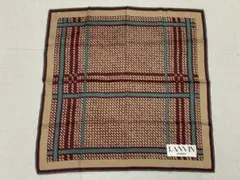 (L03034) ランバン LANVIN 総柄 大判ハンカチ スカーフ