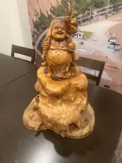 木彫り 布袋様 縁起物 置物