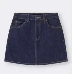 デニムローウエストミニスカート+E GUネイビー
