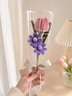 モールフラワー ブーケ チューリップ 花束 枯れないお花 ピンク