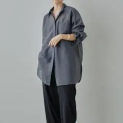 TODAYFUL オーガンジーオーバーシャツ (グレー)のサムネイル