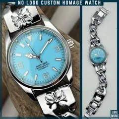 スイープ運針 カスタムウォッチ 39mm ノーロゴ ミラー ピンク - メルカリ