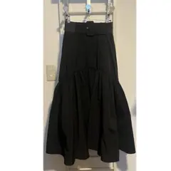 SNIDEL ベルトオンボリュームギャザースカート ブラック 黒 フリーサイズ