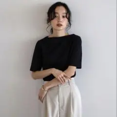 Bonjour Sagan シルケットコットンボートネックTシャツタグ付き