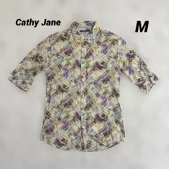 《Cathy Jane》総柄　半袖シャツ　綿100% 日本製　　モード　ロック系のサムネイル