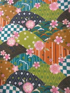 生地和風波模様桜シーチング