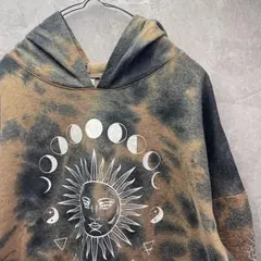 ノーバウンダリーズ 太陽 月 蝶 パーカー タイダイ Y2K 鬼フェード XL