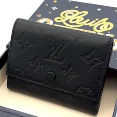 ルイヴィトン 三つ折り財布 シャドウ ヴィクターウォレット 黒 IC 