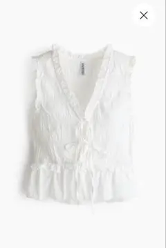 H&M タイディテール シャーリングトップス