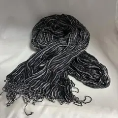 シャーリングストール マフラー カジュアル 男女兼用 グレー　ラメ