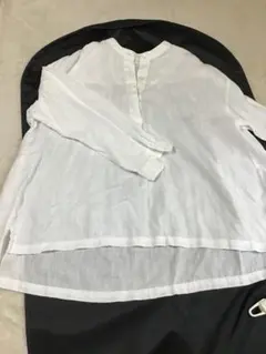 無印良品　8部袖　プルオーバーシャツ　麻　ホワイト　XS〜S