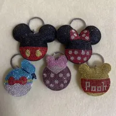 ディズニー　ラインストーン　キーホルダー　5点セット　キラキラ　新品未使用