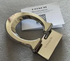新品正規品COACHロゴ入りのプレートスライドバックル/シルバー