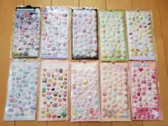 10枚セット ボンボンドロップシール ぷくぷくシール 立体