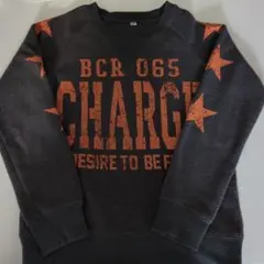 フリーストップス　グレー オレンジプリント 140cm