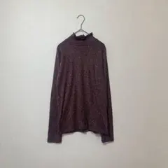 ショコラフィネローブ　ラメニット　プチハイネックカットソー ボルドー 長袖　F