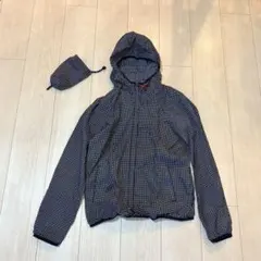 UNIQLO ユニクロ　ネイビー チェック柄 フード付きジャケット