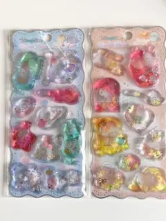 ねこ　くじら　ゴマアザラシ　ウォーターシール　ストーンシール　2枚セット