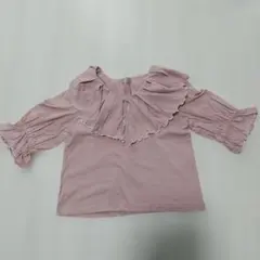 axes femme POETIQUE ビッグカラー フリルカットソー ピンクのサムネイル