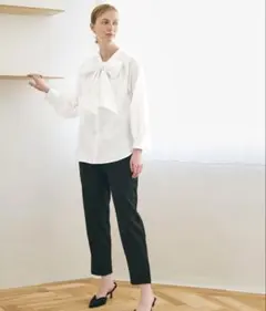 coca 前後2way ボウタイブラウス リボン 白 ホワイト