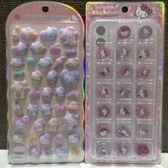 キティ　シール2種　コットンパフィーおはじき