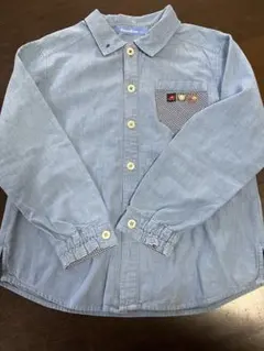 L*♡様 ファミリア 長袖シャツ デニム風 ブルー 120cm