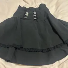 フレアスカート ブラック ビジュー付き 地雷系スカート